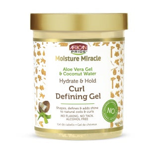 AFRICAN PRIDE MOISTURE MIRACLE ALOE & COCONUT WATER CURL DEFINING GEL