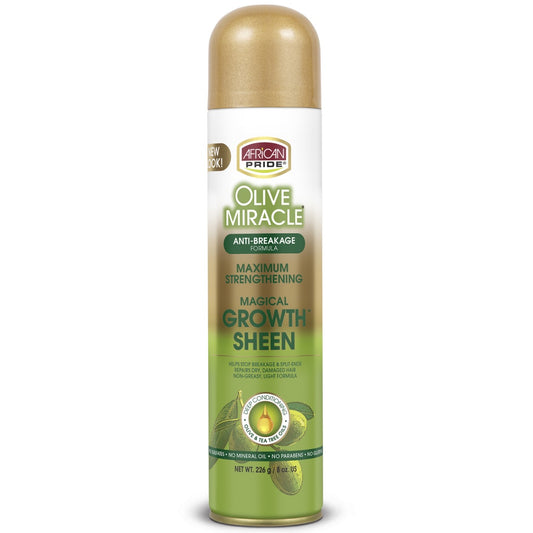 AFRICAN PRIDE OLIVE MIRACLE ANTI-BREAKAGE GROWTH SHEEN SPRAY
