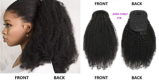 AFRO KINKY DRAWSTRING HUMAN PONYTAIL 16"