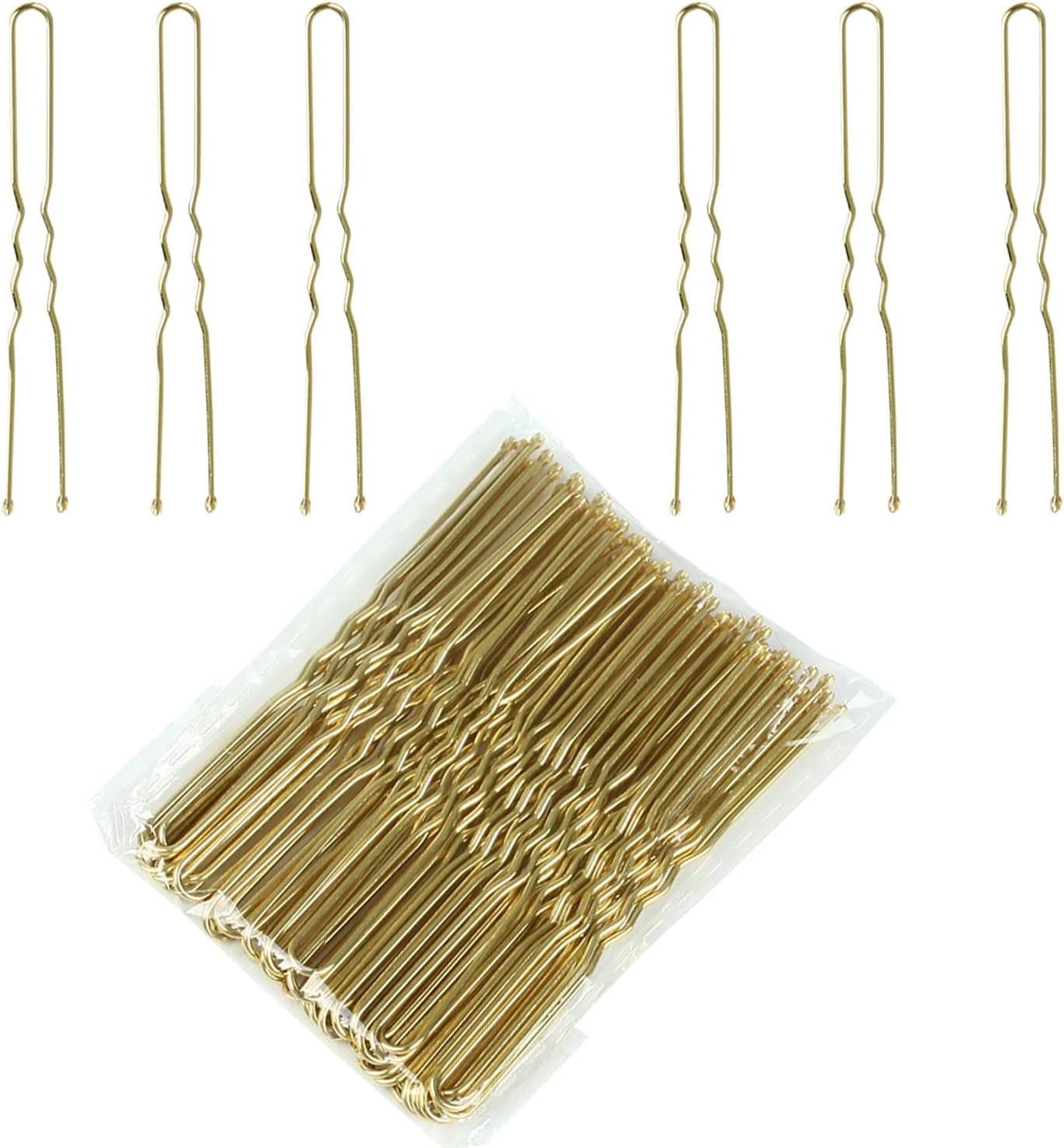U-SHAPE HAIR PINS GOLD 50PCS